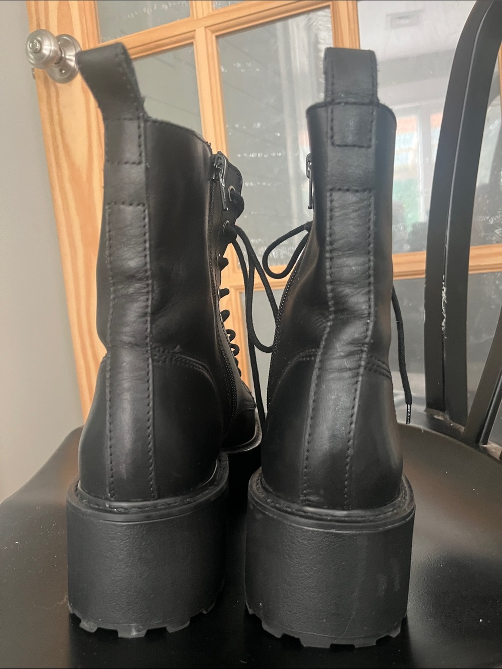 Steve Madden Tornado Combat Boots black size 10 genuine leather - Picture 7 of 13